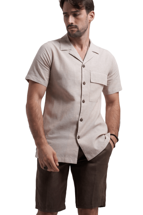 Beige Linen Shirt - Image 3