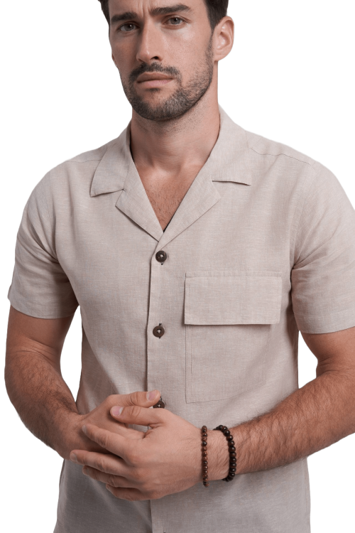 Beige Linen Shirt - Image 2