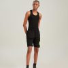 Black Beaded Ribbed Shorts